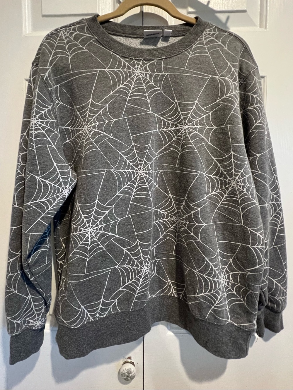 Gray Spiderweb 🕸️ Crewneck Sweatshirt